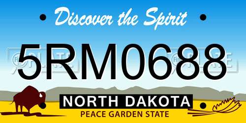 5RM0688 North Dakota License Plate