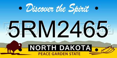 5RM2465 North Dakota License Plate
