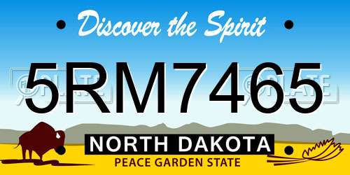5RM7465 North Dakota License Plate
