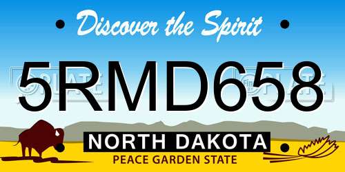 5RMD658 North Dakota License Plate