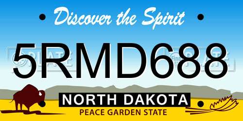 5RMD688 North Dakota License Plate