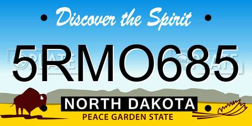 5RMO685 North Dakota License Plate