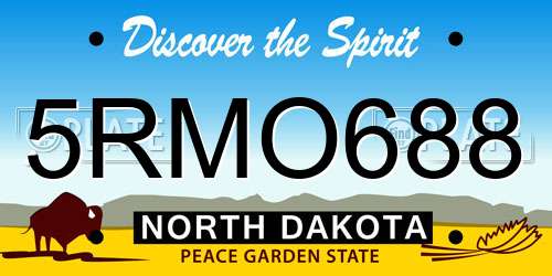 5RMO688 North Dakota License Plate