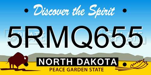 5RMQ655 North Dakota License Plate