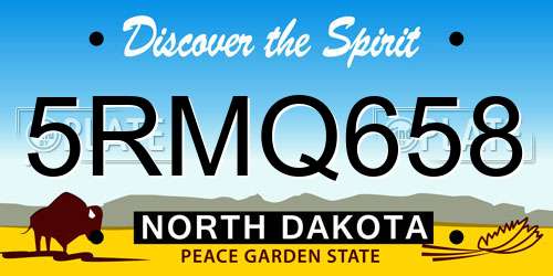 5RMQ658 North Dakota License Plate