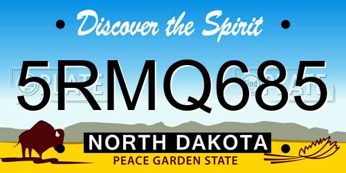 5RMQ685 North Dakota License Plate