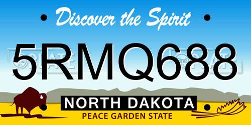 5RMQ688 North Dakota License Plate