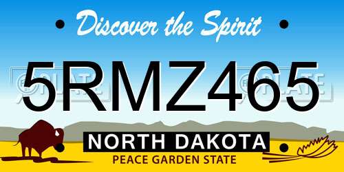 5RMZ465 North Dakota License Plate
