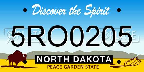 5RO0205 North Dakota License Plate