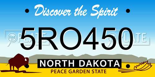 5RO450 North Dakota License Plate