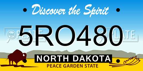 5RO480 North Dakota License Plate