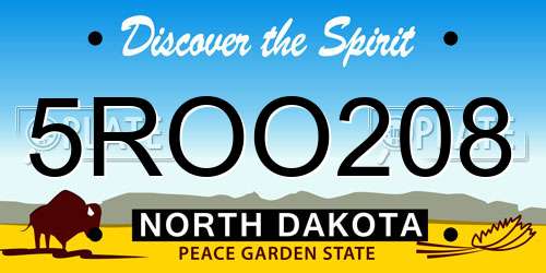 5ROO208 North Dakota License Plate
