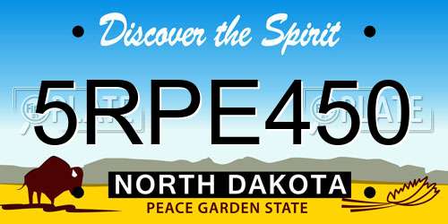 5RPE450 North Dakota License Plate