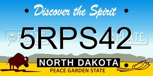 5RPS42 North Dakota License Plate