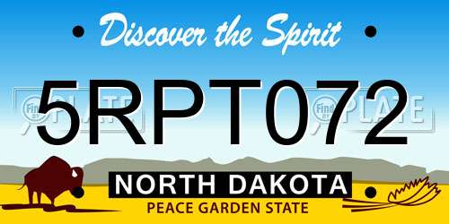 5RPT072 North Dakota License Plate