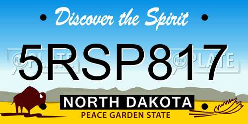 5RSP817 North Dakota License Plate