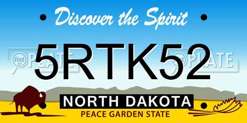 5RTK52 North Dakota License Plate