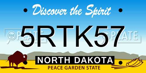 5RTK57 North Dakota License Plate