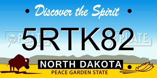 5RTK82 North Dakota License Plate