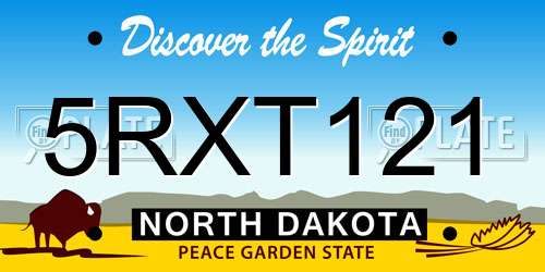 5RXT121 North Dakota License Plate