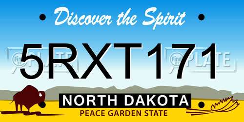 5RXT171 North Dakota License Plate