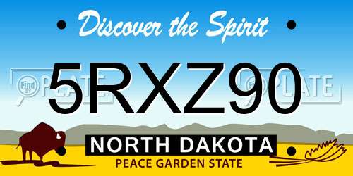 5RXZ90 North Dakota License Plate