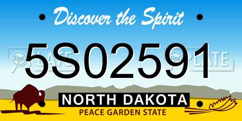 5S02591 North Dakota License Plate