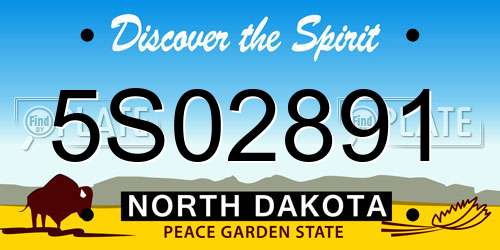 5S02891 North Dakota License Plate