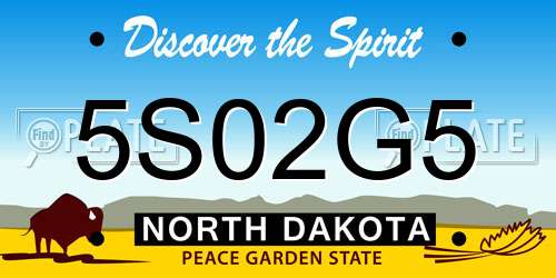 5S02G5 North Dakota License Plate
