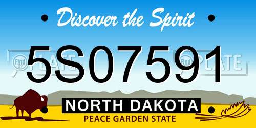 5S07591 North Dakota License Plate