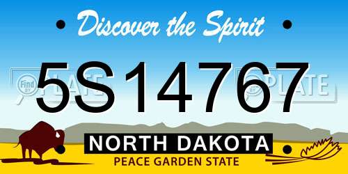 5S14767 North Dakota License Plate