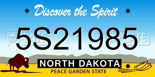 5S21985 North Dakota License Plate
