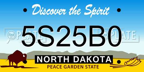 5S25B0 North Dakota License Plate