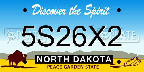 5S26X2 North Dakota License Plate