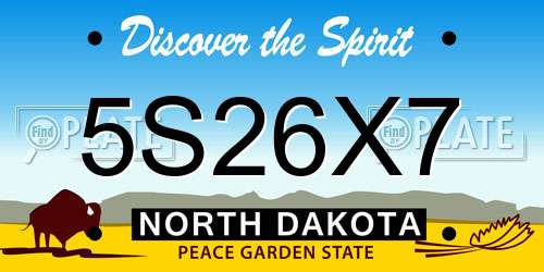 5S26X7 North Dakota License Plate