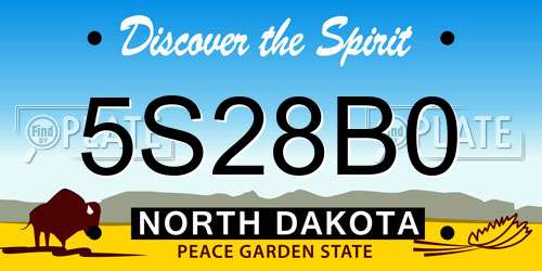 5S28B0 North Dakota License Plate