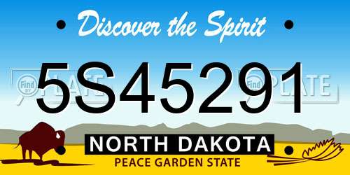 5S45291 North Dakota License Plate