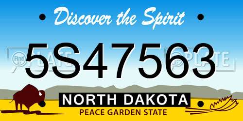 5S47563 North Dakota License Plate