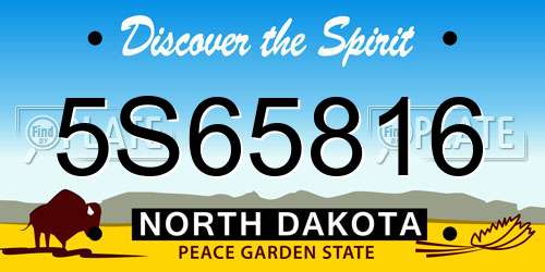 5S65816 North Dakota License Plate