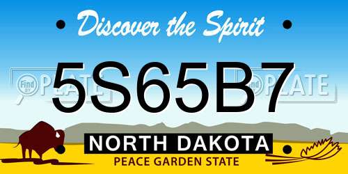 5S65B7 North Dakota License Plate