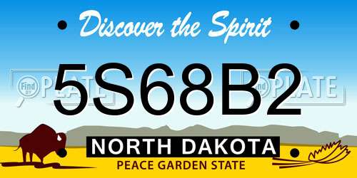 5S68B2 North Dakota License Plate