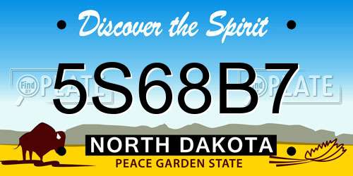 5S68B7 North Dakota License Plate