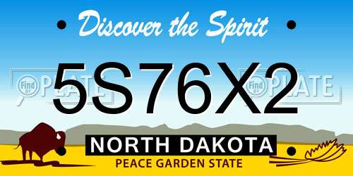 5S76X2 North Dakota License Plate