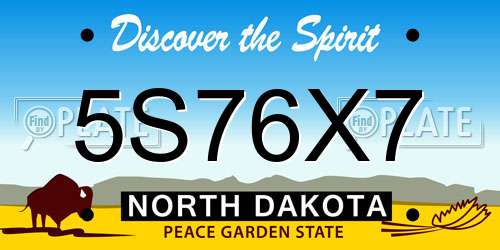 5S76X7 North Dakota License Plate