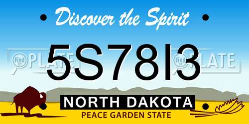 5S78I3 North Dakota License Plate