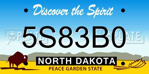 5S83B0 North Dakota License Plate