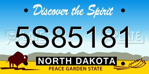 5S85181 North Dakota License Plate