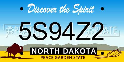 5S94Z2 North Dakota License Plate