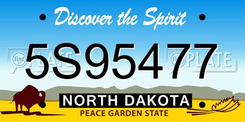 5S95477 North Dakota License Plate