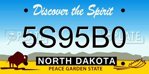 5S95B0 North Dakota License Plate